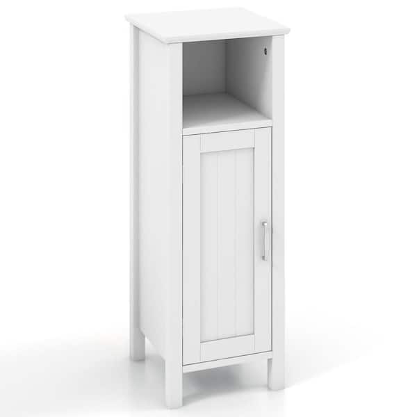 12 in. W x 12 in. D x 32 in. H White Linen Cabinet with 2-Tier Cabinet