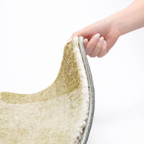 Dream Shag Premium Machine Washable Abstract ADS696 Gold 3 ft. x 5 ft. Area Rug