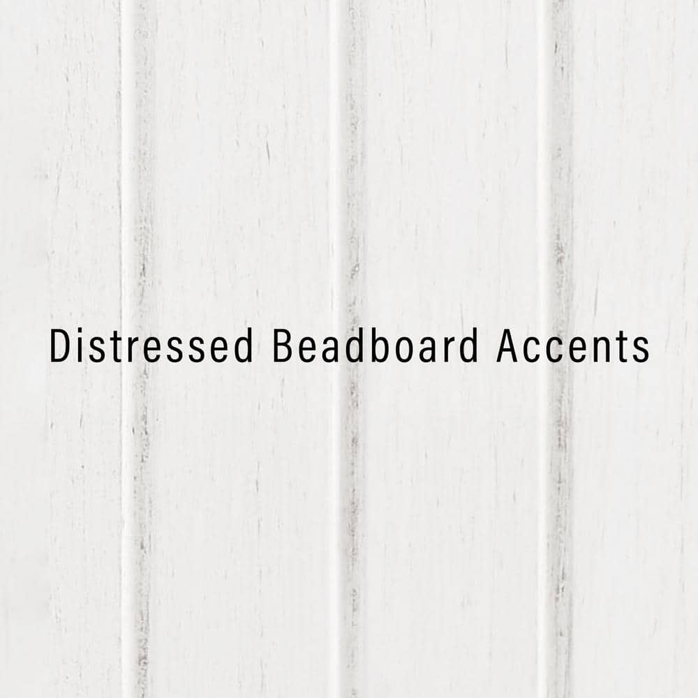 Distressed White Birch 3-Piece Hall Tree Coat Rack Bench