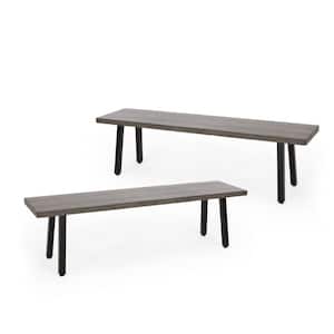 Rowen 2-Person Aluminum and Steel Outdoor Bench (2-Pack)
