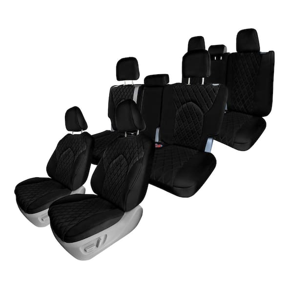 FH Group Neoprene Custom Fit Seat Covers for 2020-2024 Toyota Highlander Black - Full Set