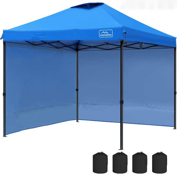 Cesicia Sky Blue 10 ft. x 10 ft. Waterproof Pop-Up Canopy Tent with 3 Adjustable Height and Wheeled Carrying Bag