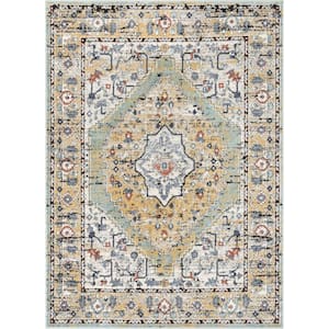 Envie Messina Green 5 ft. 3 in. x 7 ft. 3 in. Vintage Oriental Medallion Area Rug