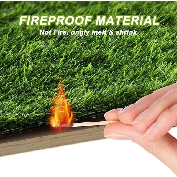 47.3 in. x 31.5 in. Artificial Grass Mixed Sod Plugs with Drainage