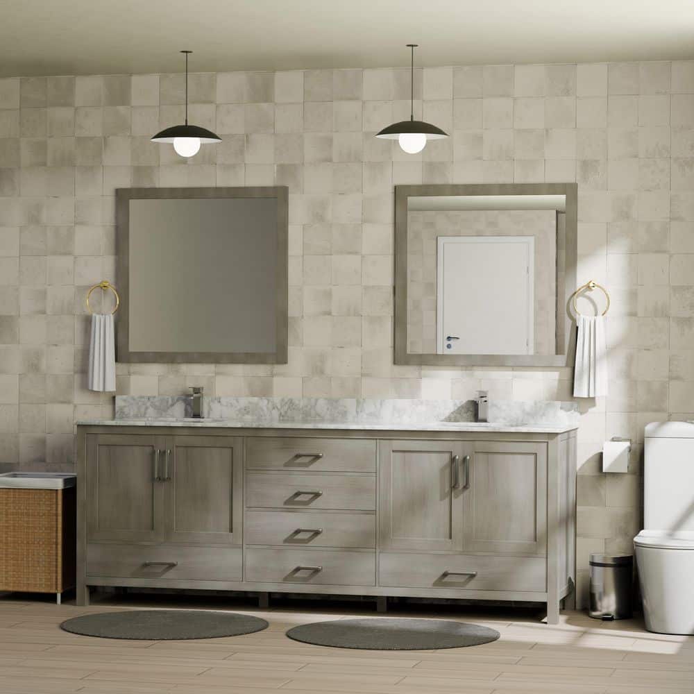 Jacques 80 in. W x 22 in. D Distressed Grey Double Bath Vanity without Top price history on PriceWatchPro