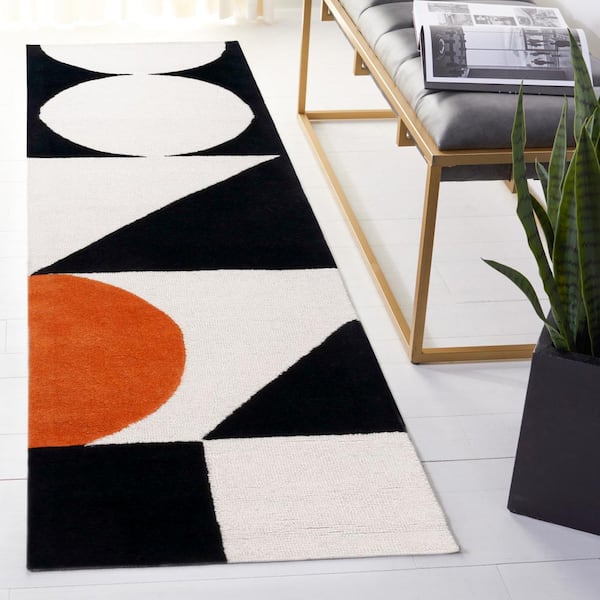 Rodeo Drive Rust/Black 2 ft. x 8 ft. Geometric Runner Rug