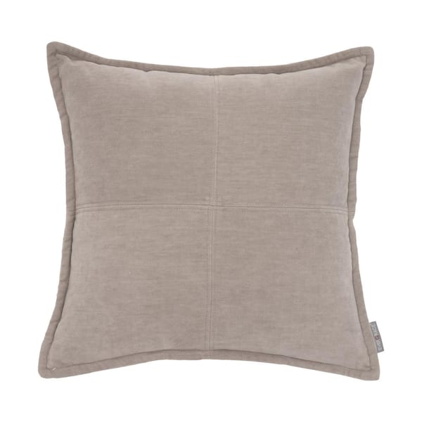 EVERGRACE Lambent Cross Stitch Square Pillow 18 in. x 18 in. Storm Gray ...