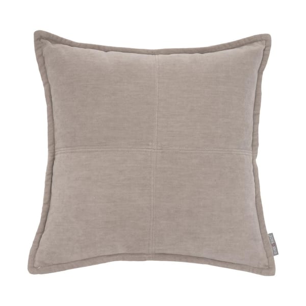 EVERGRACE Lambent Cross Stitch Square Pillow 18 in. x 18 in. Storm Gray