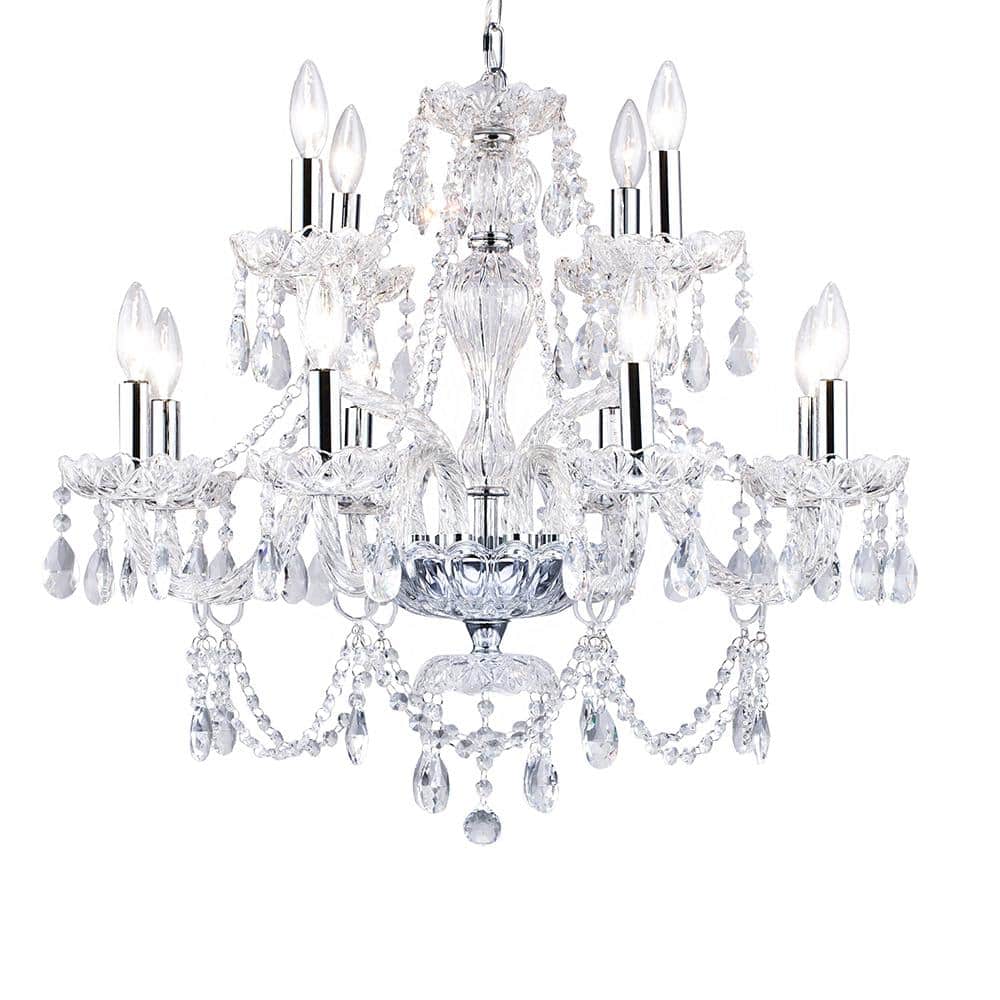 Cheska II 12-Light Chrome Crystal Chandelier