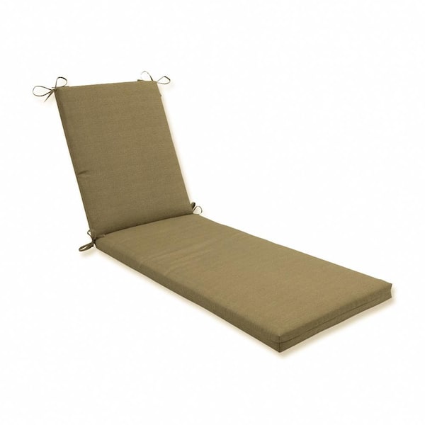 Pillow Perfect Solid 23 x 30 Outdoor Chaise Lounge Cushion in Tan Monti Chino