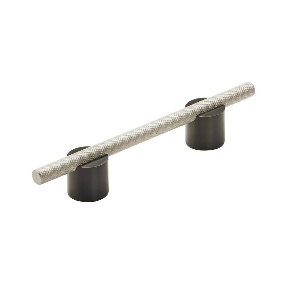 Transcendent 3-3/4 in. (96mm) Modern Matte Black/Silver Champagne Bar Cabin