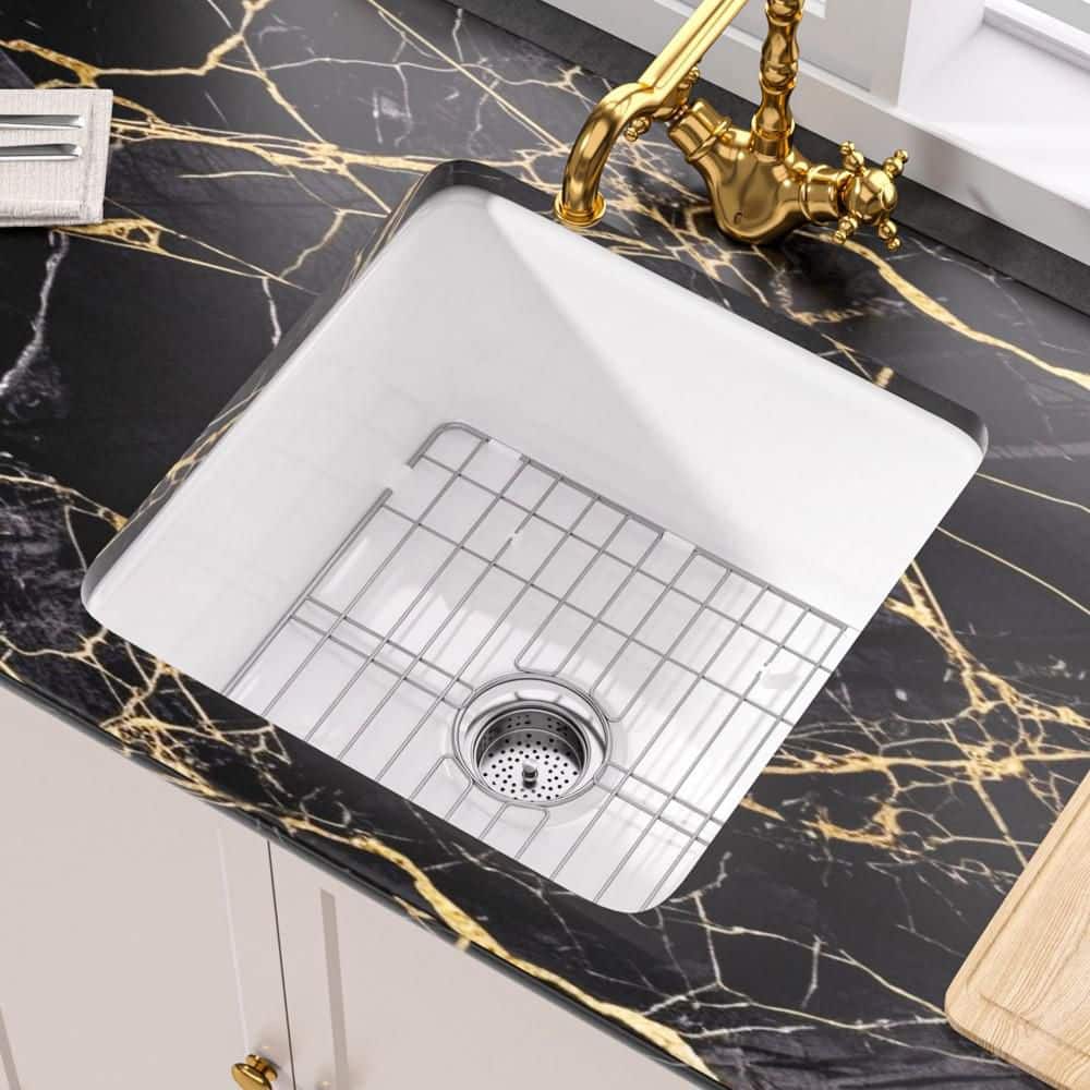 Kitchen Sink 18 in. Undermount Single Bowl Kitchen Fireclay Sinks Small Sin