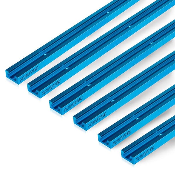 ‎POWERTEC 36 in. Double-Cut Profile Universal T-Track with Predrilled Mounting Holes for Woodworking (6-Pack)