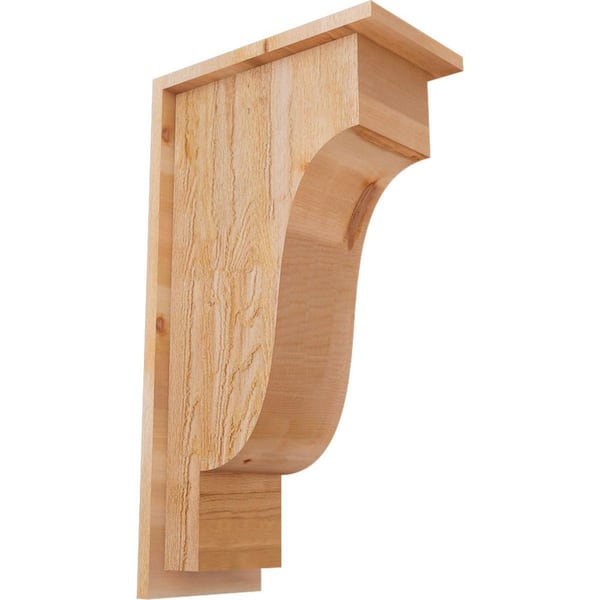 Ekena Millwork 8 in. x 14 in. x 26 in. Newport Rough Sawn Western Red Cedar Corbel with Backplate