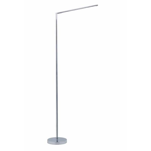 Bostitch 51 in. Polished Chrome LED Floor Lamp with Adjustable Stand and Minimalist Design