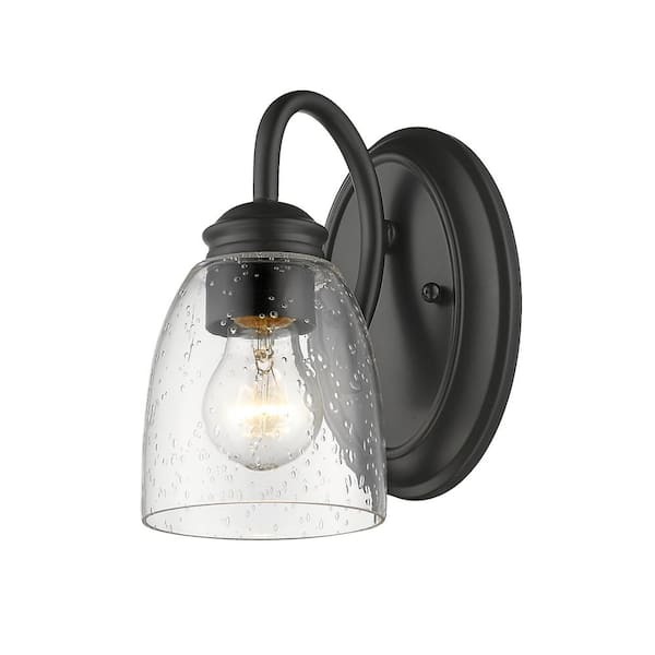 Golden Lighting - Parrish 1-Light Black Bath Light