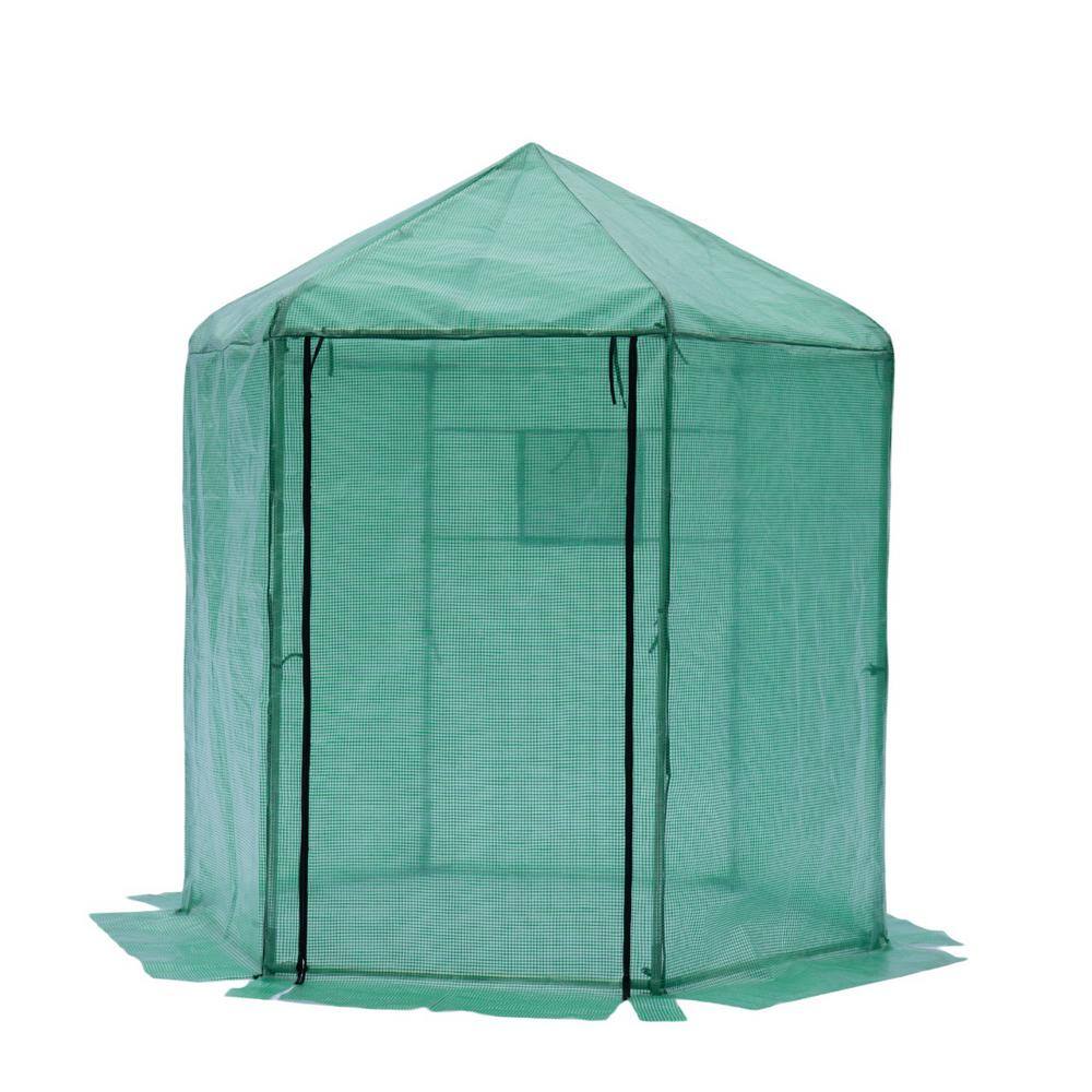 82.68 in. W x 82.68 in. D x 90.55 in. H Heavy Duty Plastic Greenhouse Reinf