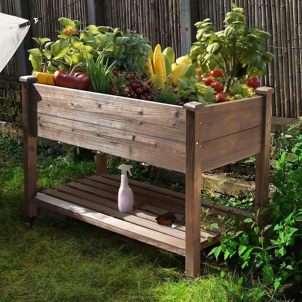 VEIKOUS 48 in. L x 24 in. W x 33 in. H Cedar Wood Raised Garden