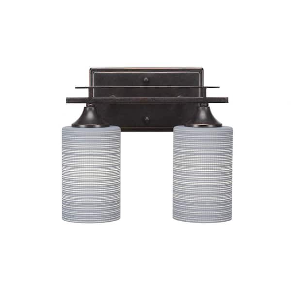 Unbranded Ontario 11.25 in. 2-Light Dark Granite Vanity Light
