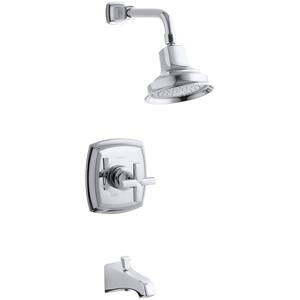 Margaux Single-Handle 1-Spray 2.5 GPM Tub and Shower Faucet with Cross Handle in Polished Chrome