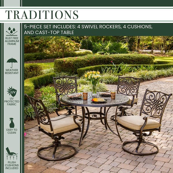 5 Piece Patio Outdoor Dining Set, 5 Piece Outdoor Dining Set Round Table
