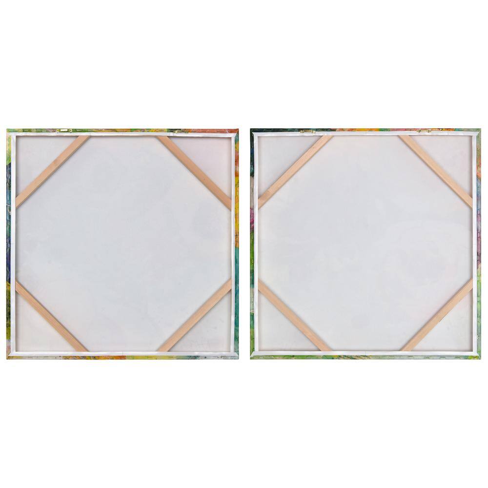 Floral Radiance I & II Colorful Abstract Canvas Wall Art Set