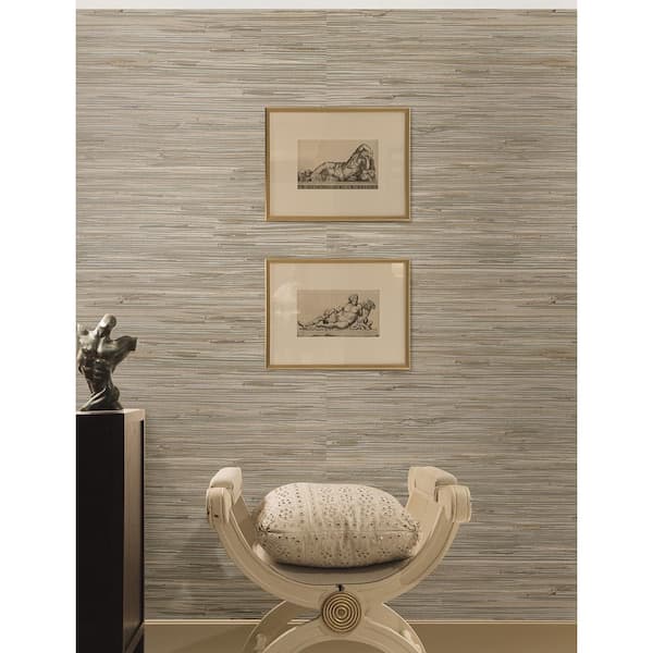 Heiki Light Grey Grasscloth Light Grey Wallpaper Sample