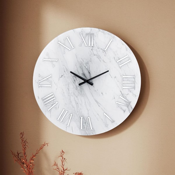 23.62" Glass Frameless Decorative Round Wall Clock
