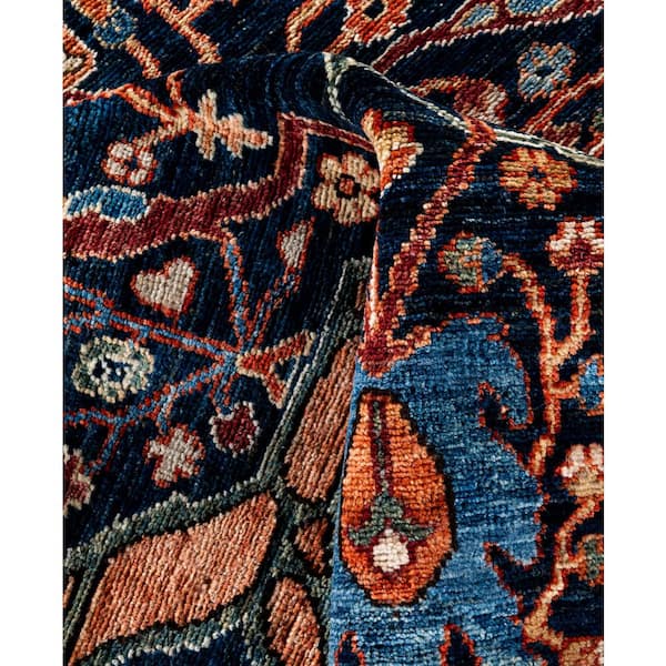 Serapi Blue 8 ft. x 10 ft. Tribal Wool Indoor Area Rug