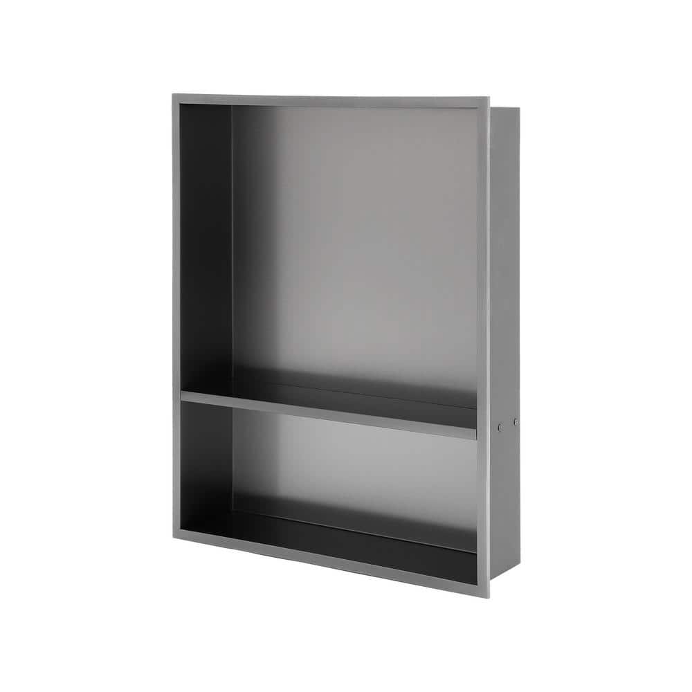 17 in. W x 21 in. H x 3.94 in. D Stainless Steel Shower Niche (Set of 2) Pieces in Gunmetal Black price history on PriceWatchPro