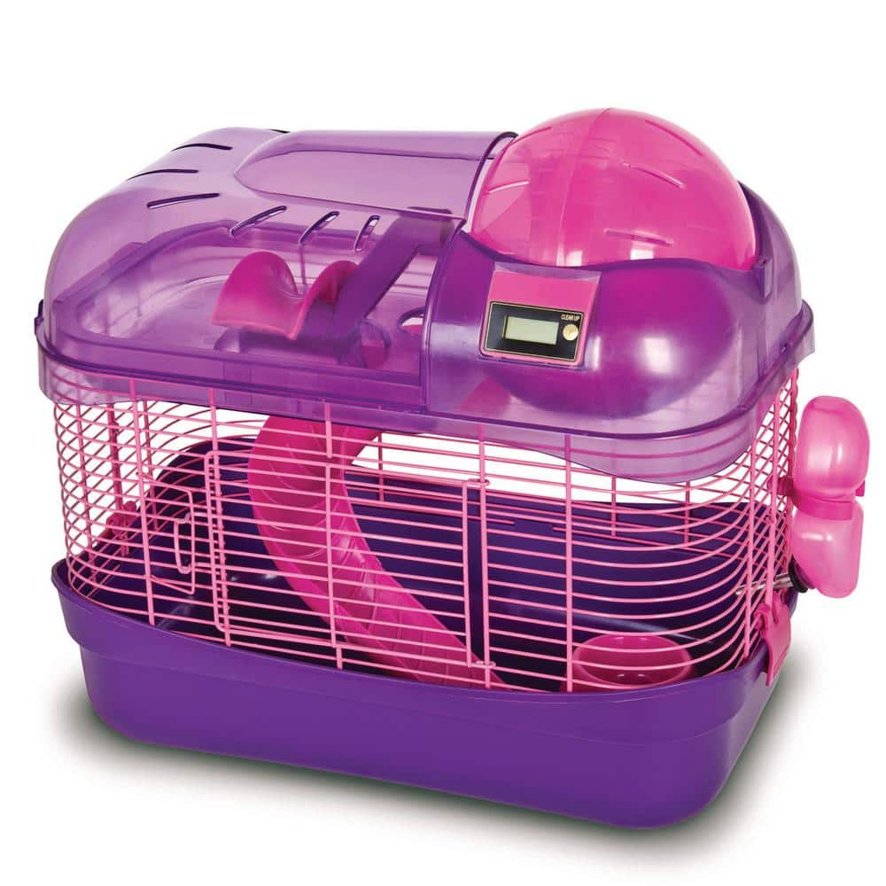 pink and purple hamster cage