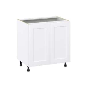 Wallace 33 in. W x 24 in. D x 34.5 in. H Painted Warm White Shaker Assembled Sink Base Kitchen Cabinet