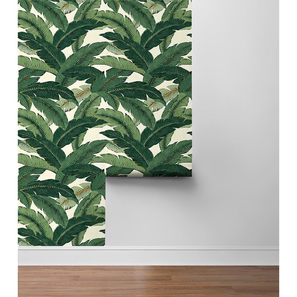 Aloe Green Tropical Palm Peel & Stick Wallpaper Roll