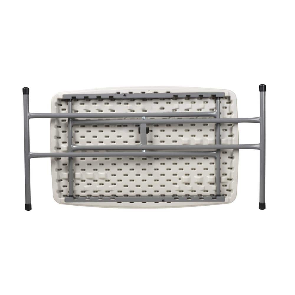 Speckled Gray Adjustable Height Folding Card Table with Steel Frame