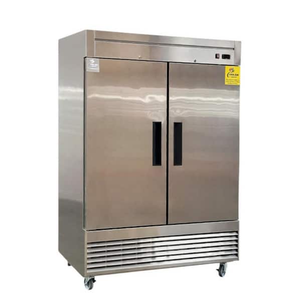 Cooler Depot 54 in. W 47 cu. ft. Two Door Auto Defrost Reach In Upright Commercial Refrigerator in Stainless Steel