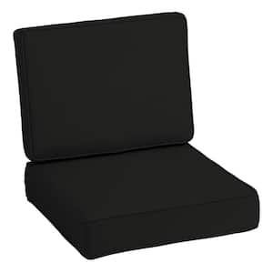 ProFoam 24 in. x 24 in. 2-Piece Deep Seating Outdoor Lounge Chair Cushion in Onyx Black