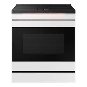 Bespoke 30 in. 4-Elements Slide-In Induction Range 6.3 cu. ft. in White Glass with AI Home and Smart Oven Camera