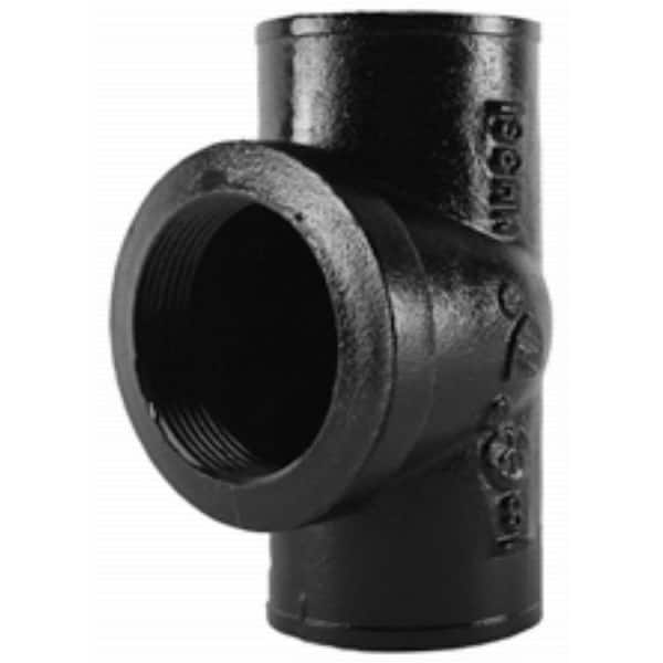 Charlotte Pipe 1-1/2 in. Cast-Iron DWV No-Hub Tapped