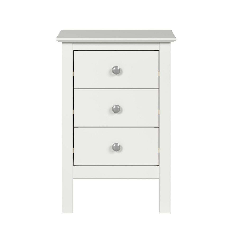 Three Drawer End Table/Nightstand in White