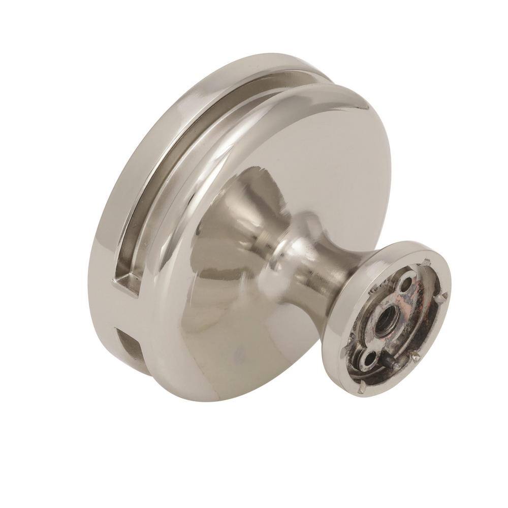 Polished Nickel Round Modern Cabinet Knob with Mounting Hardware