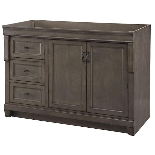 Home Decorators Collection Naples 48 in. W x 21.63 in. D x 34 in. H Bath Vanity Cabinet without Top in Distressed Grey