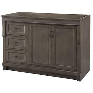 Naples 48 in. W Bath Vanity Cabinet Only in Distressed Grey with Left Hand Drawers