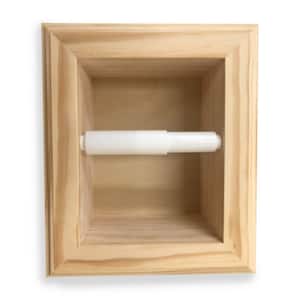 Tripoli Recessed Toilet Paper Holder Unfinished Solid Wood with Wall Hugger Frame
