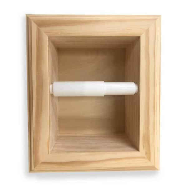 Highlands-17 Solid Wood Recessed in wall Toilet Paper Holder with storage  cubby - 14w x 13h