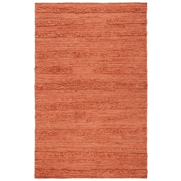 Vermont 4 ft. x 6 ft. Rust/Orange Marle High-Low Area Rug
