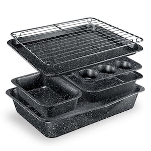 StackMaster 6-Piece Carbon Steel Diamond Infused Nonstick Space Saving Stackable Bakeware Set