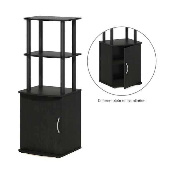 Furinno Turn-N-Tube Blackwood/Black 2-Tier TV Entertainment Side Accent Storage Cabinet