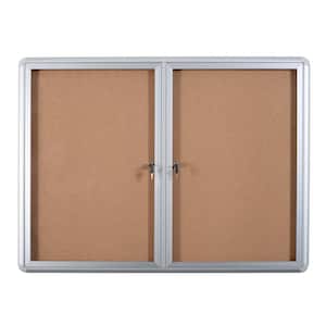 36 in. x 48 in. Enclosed Cork Bulletin Board With Aluminum Frame