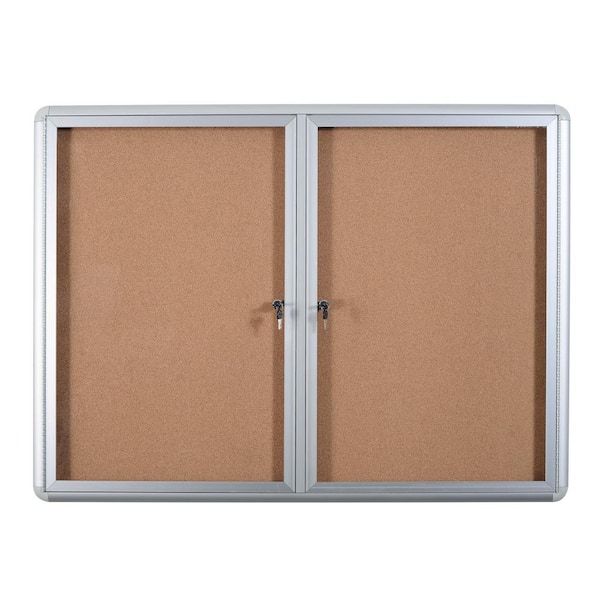 MasterVision 36 in. x 48 in. Enclosed Cork Bulletin Board With Aluminum Frame