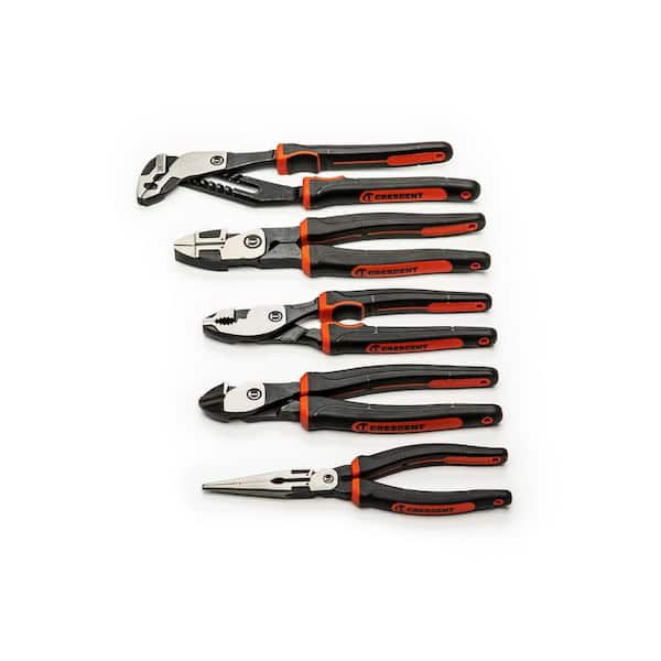 Crescent Z2 Mixed Pliers Set with Dual Material Grips (5-Piece)